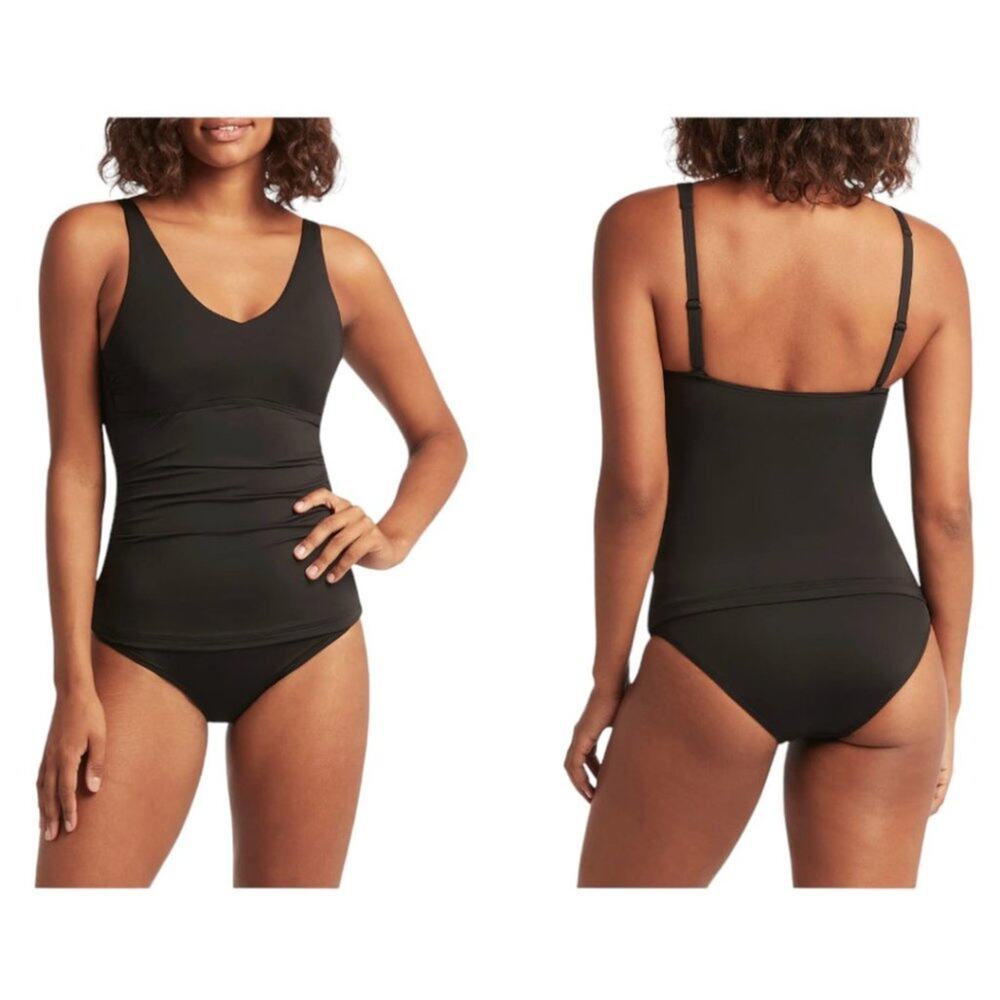 Sea Level Australia Single Tankini Top Black Size 4 NWT $115 MSRP